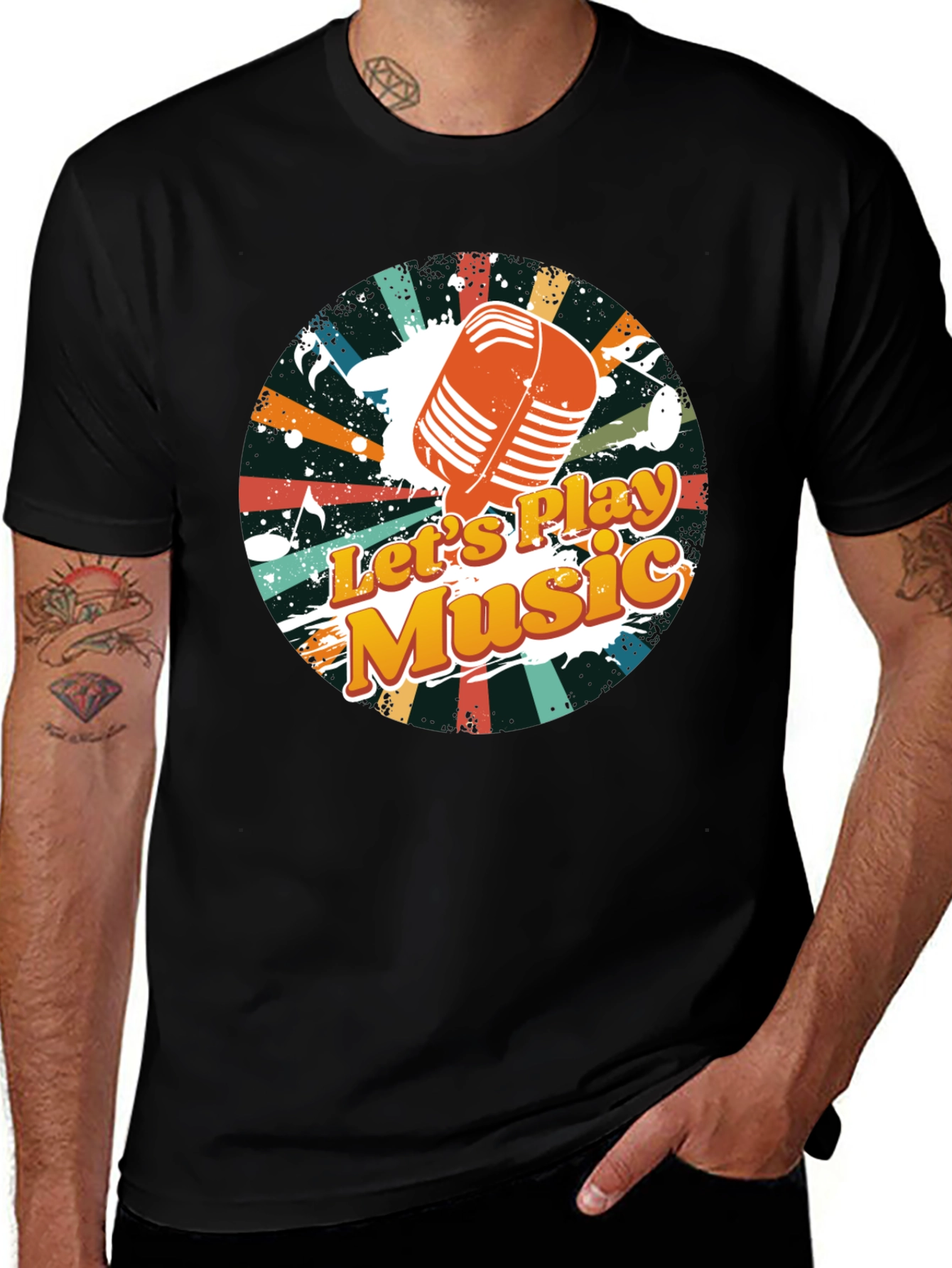 Retro Music T-Shirt - Lets Play Music Design