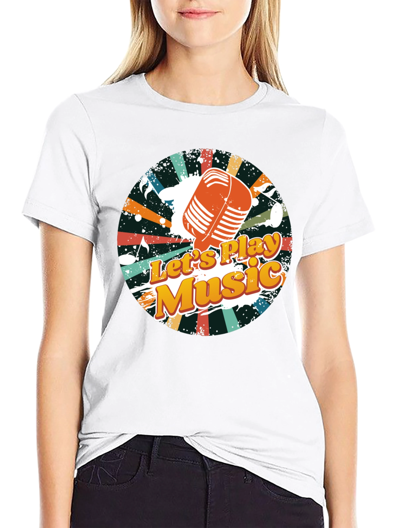Retro Music T-Shirt - Lets Play Music Design