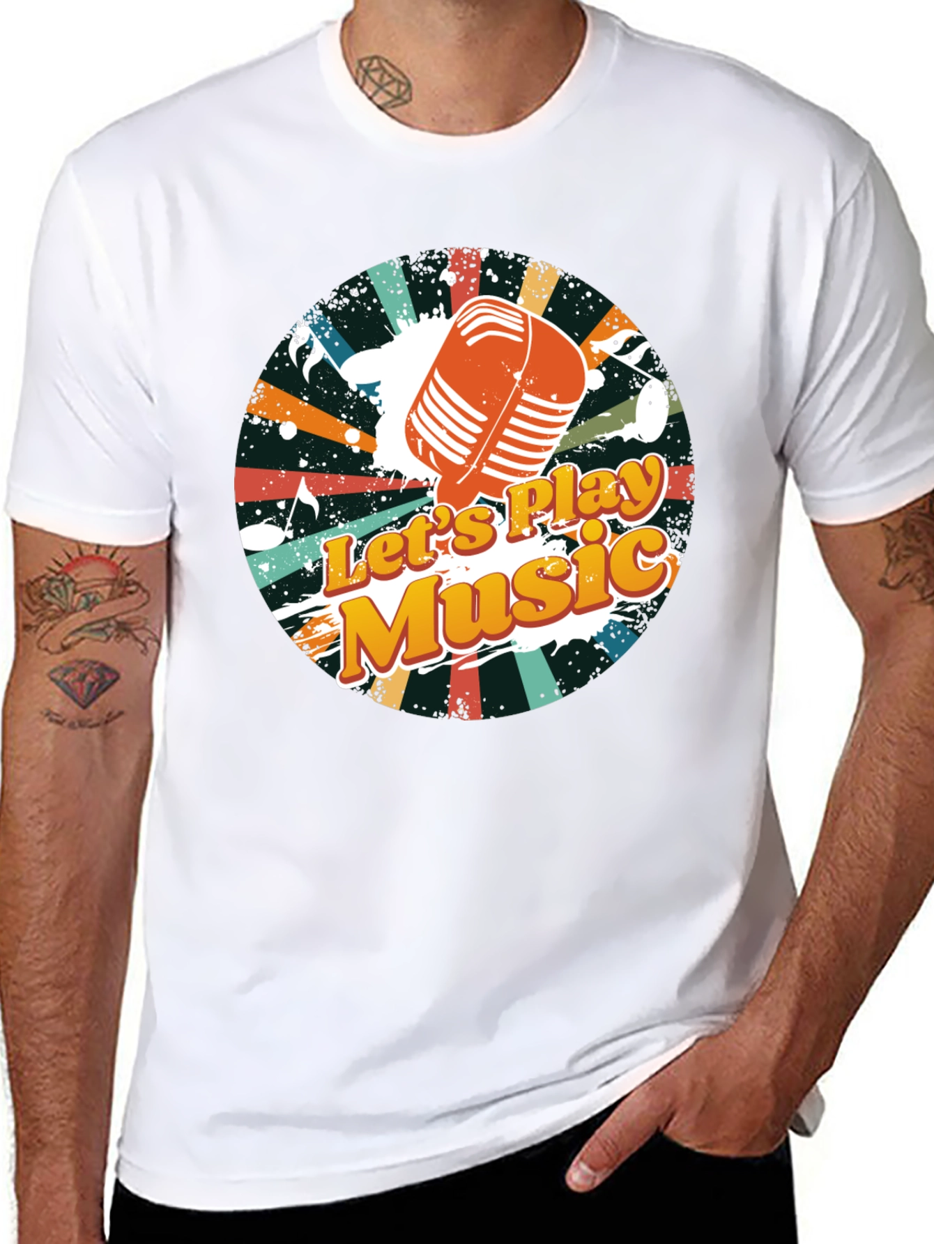 Retro Music T-Shirt - Lets Play Music Design