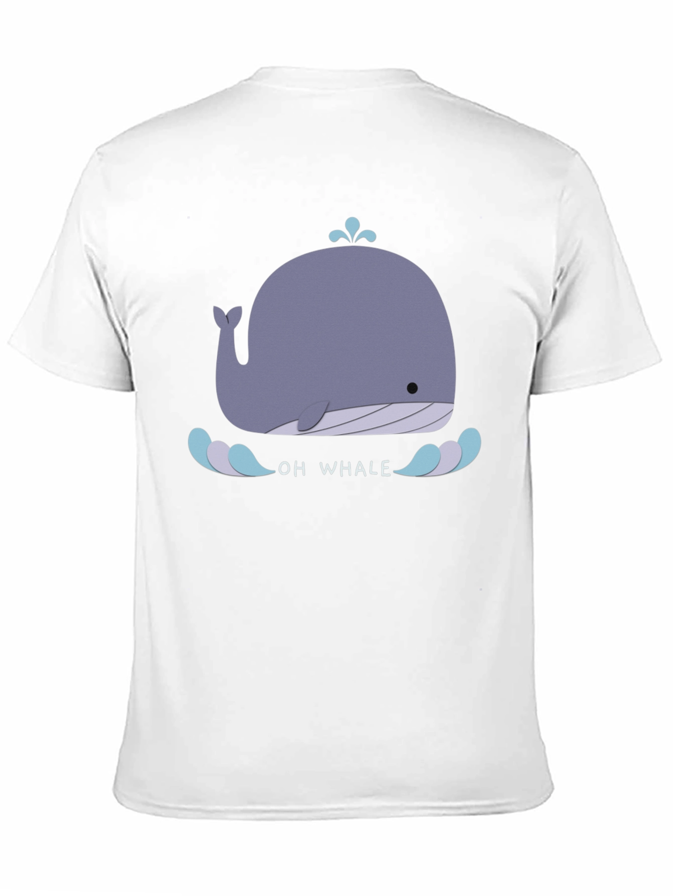 Cute Whale Graphic Tee - Black Cotton T-Shirt