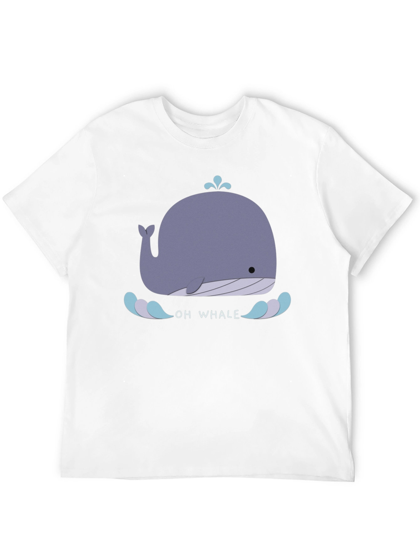Cute Whale Graphic Tee - Black Cotton T-Shirt