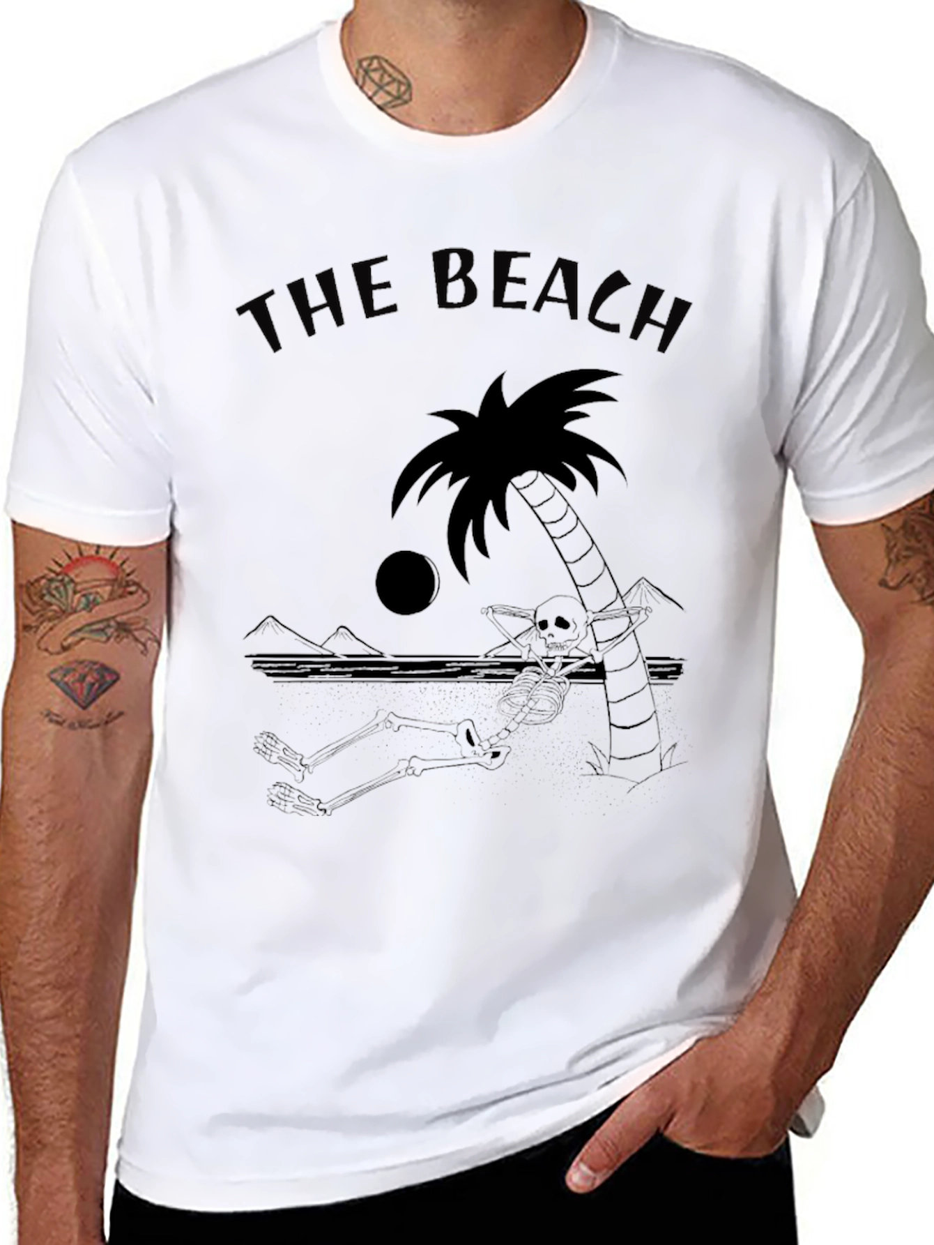 The Beach Skeleton Palm Tree T-Shirt