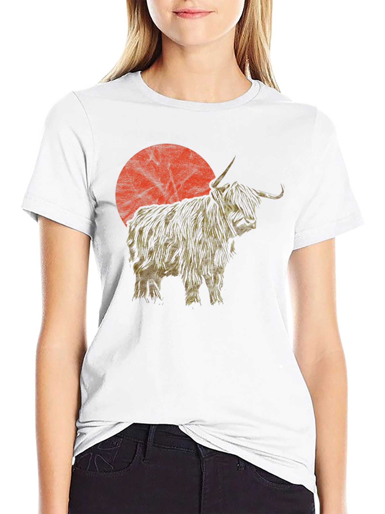 Highland Cow Sunset Graphic Tee