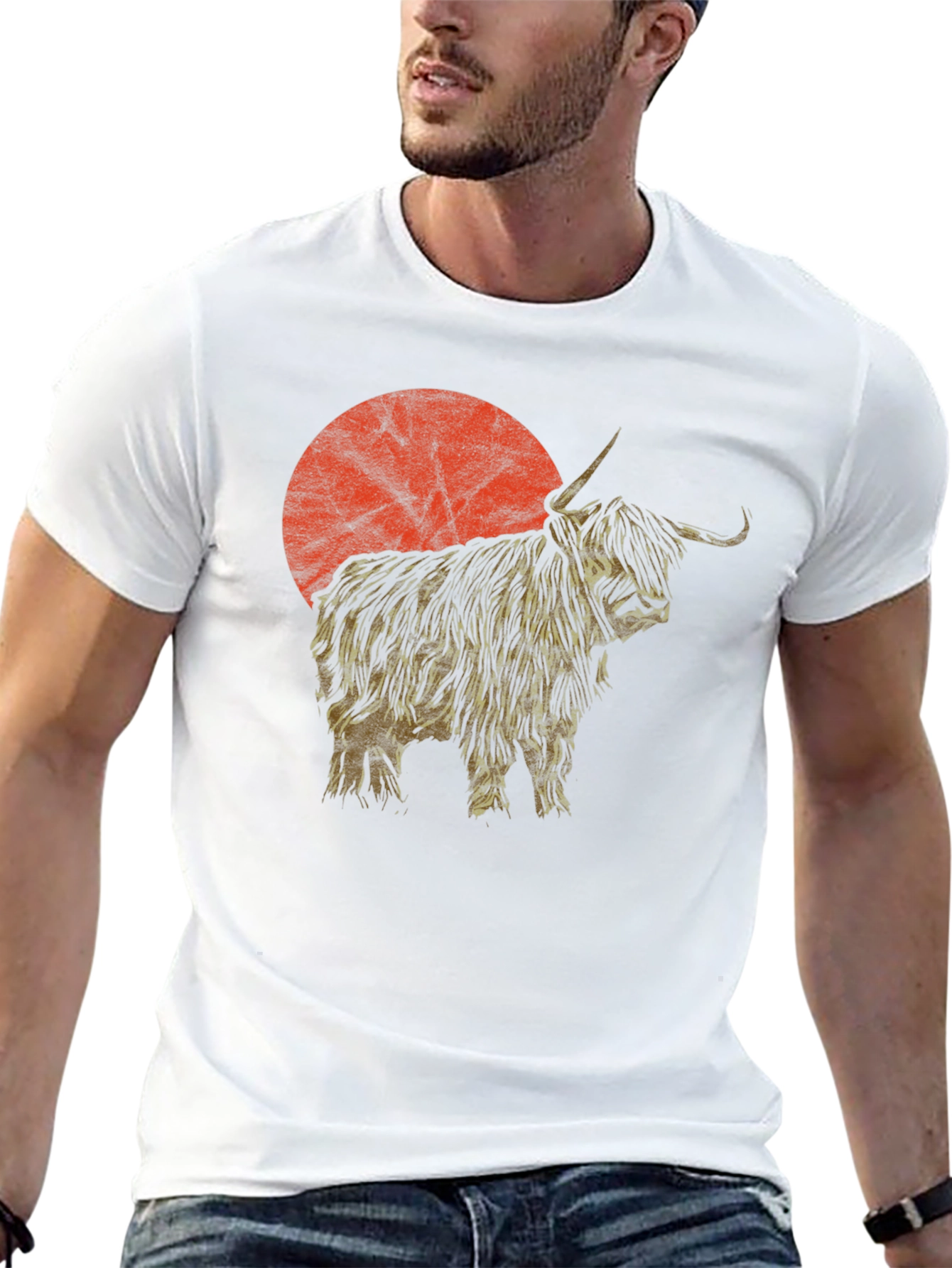 Highland Cow Sunset Graphic Tee