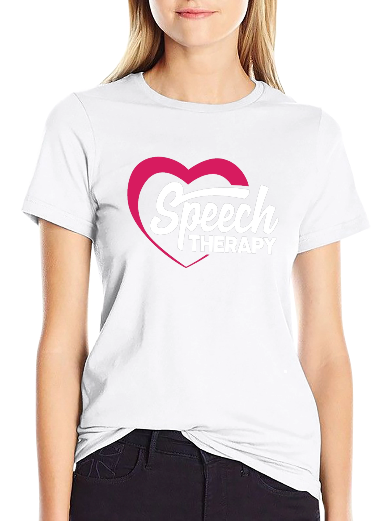 Speech Therapy Heart Graphic Tee - Black
