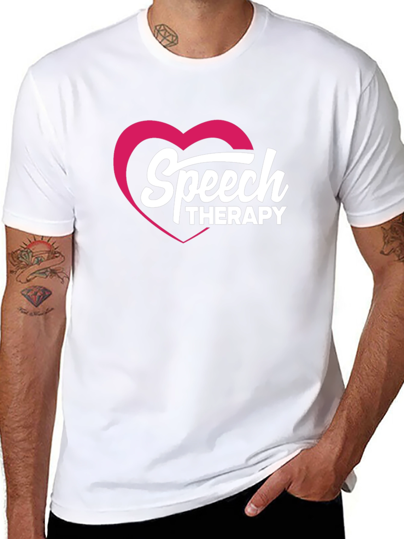 Speech Therapy Heart Graphic Tee - Black