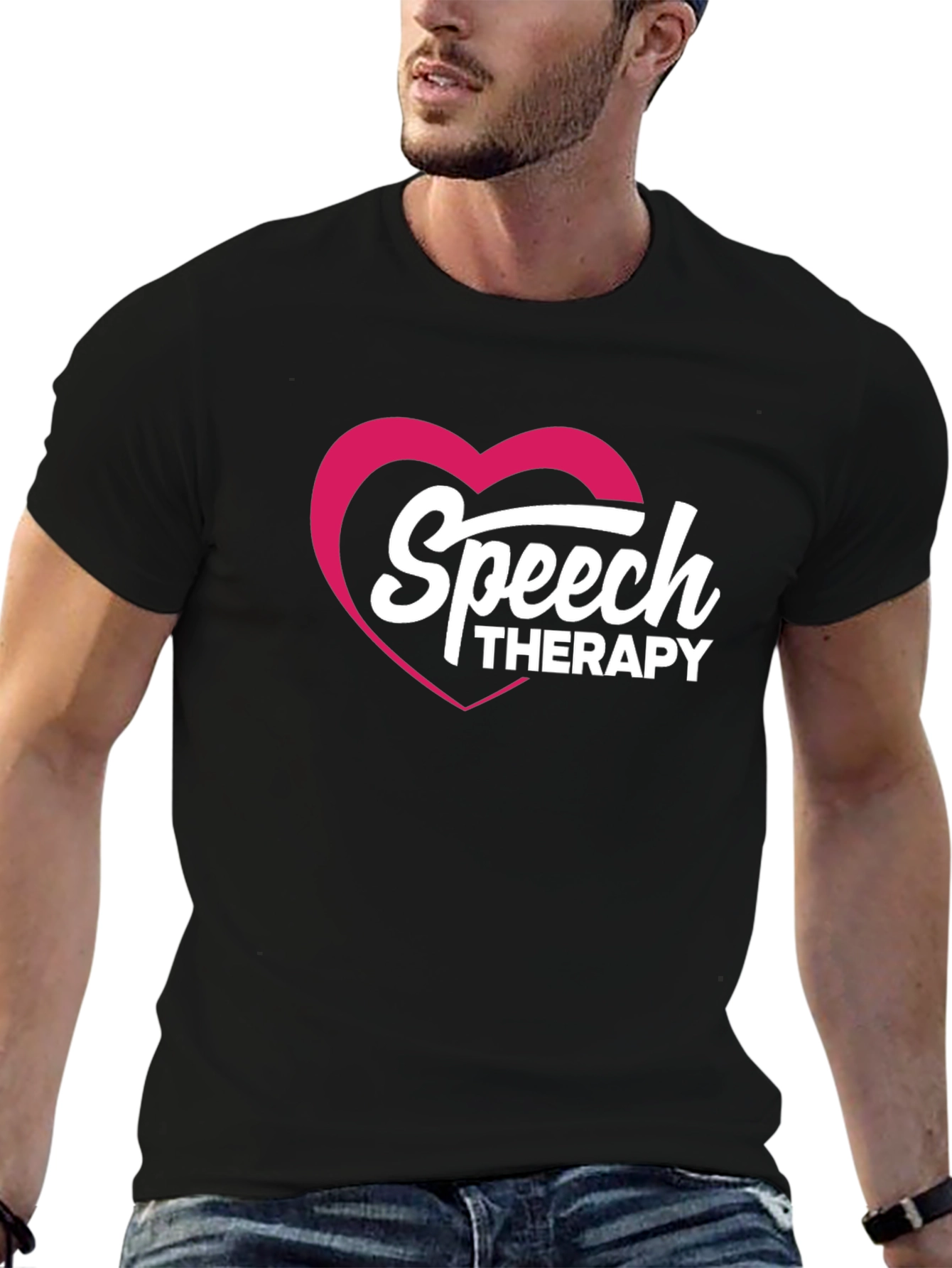 Speech Therapy Heart Graphic Tee - Black