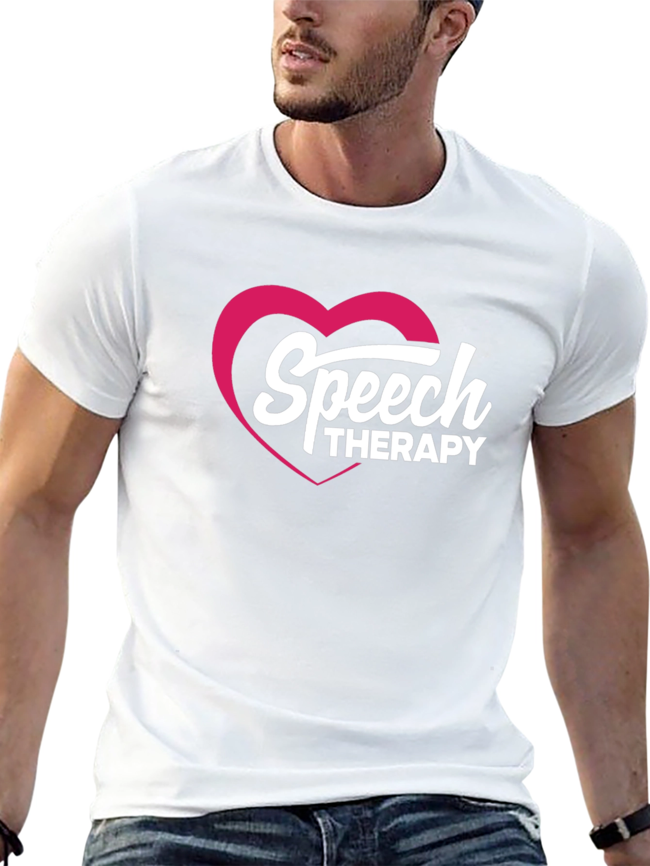Speech Therapy Heart Graphic Tee - Black