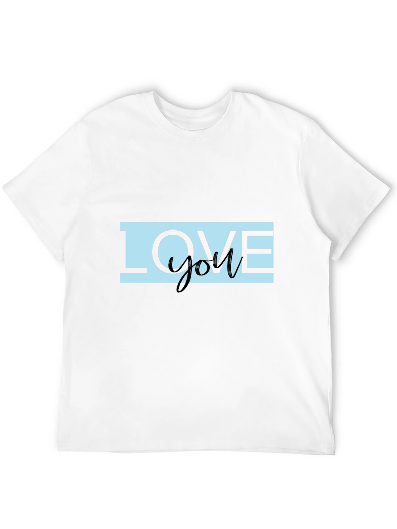 Love You Graphic Print Black T-Shirt
