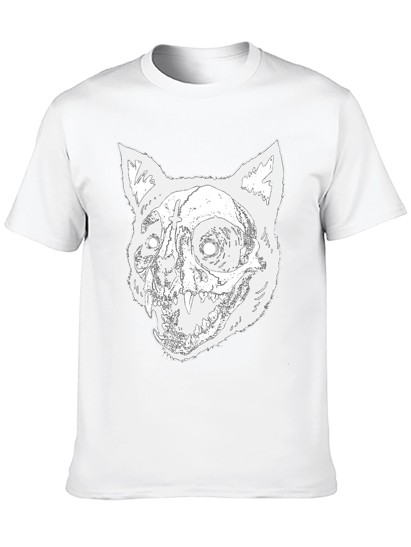 Skull Cat Graphic Tee - Mens Black T-Shirt