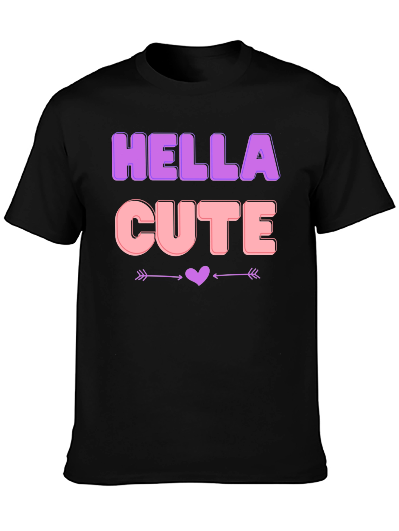 Hella Cute Black Graphic T-Shirt