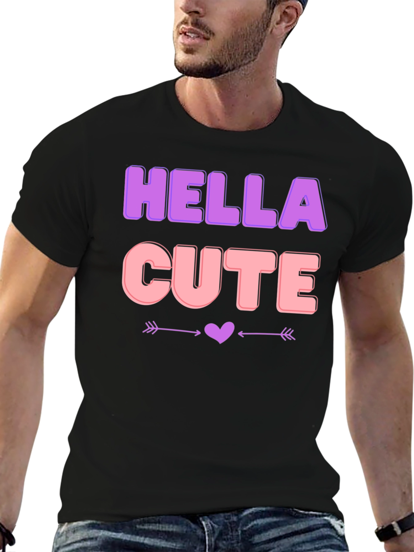 Hella Cute Black Graphic T-Shirt