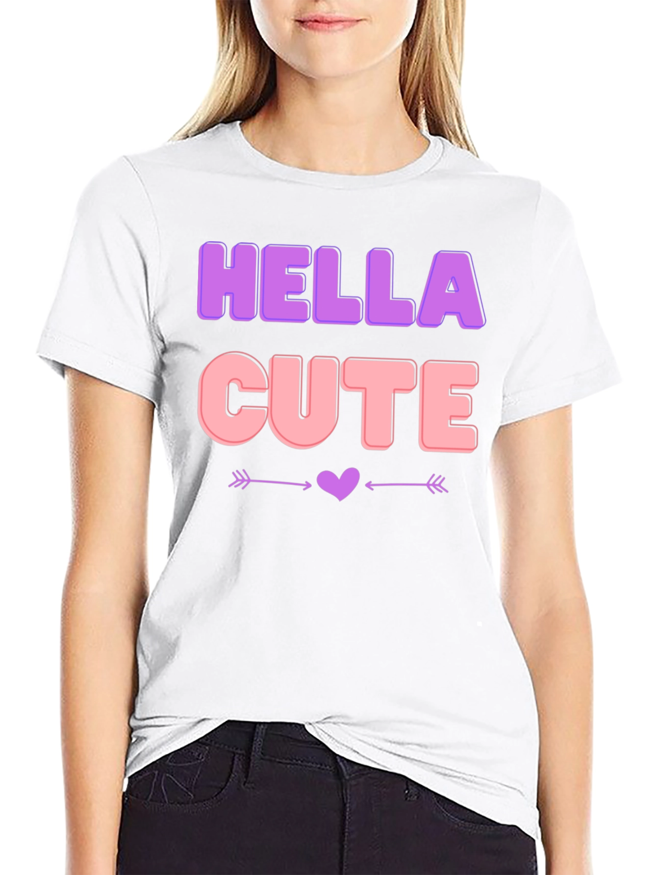 Hella Cute Black Graphic T-Shirt