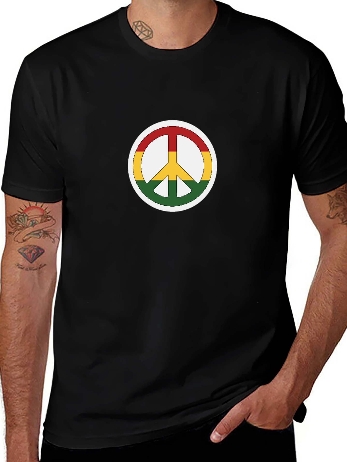 Rasta Peace Sign Graphic Tee