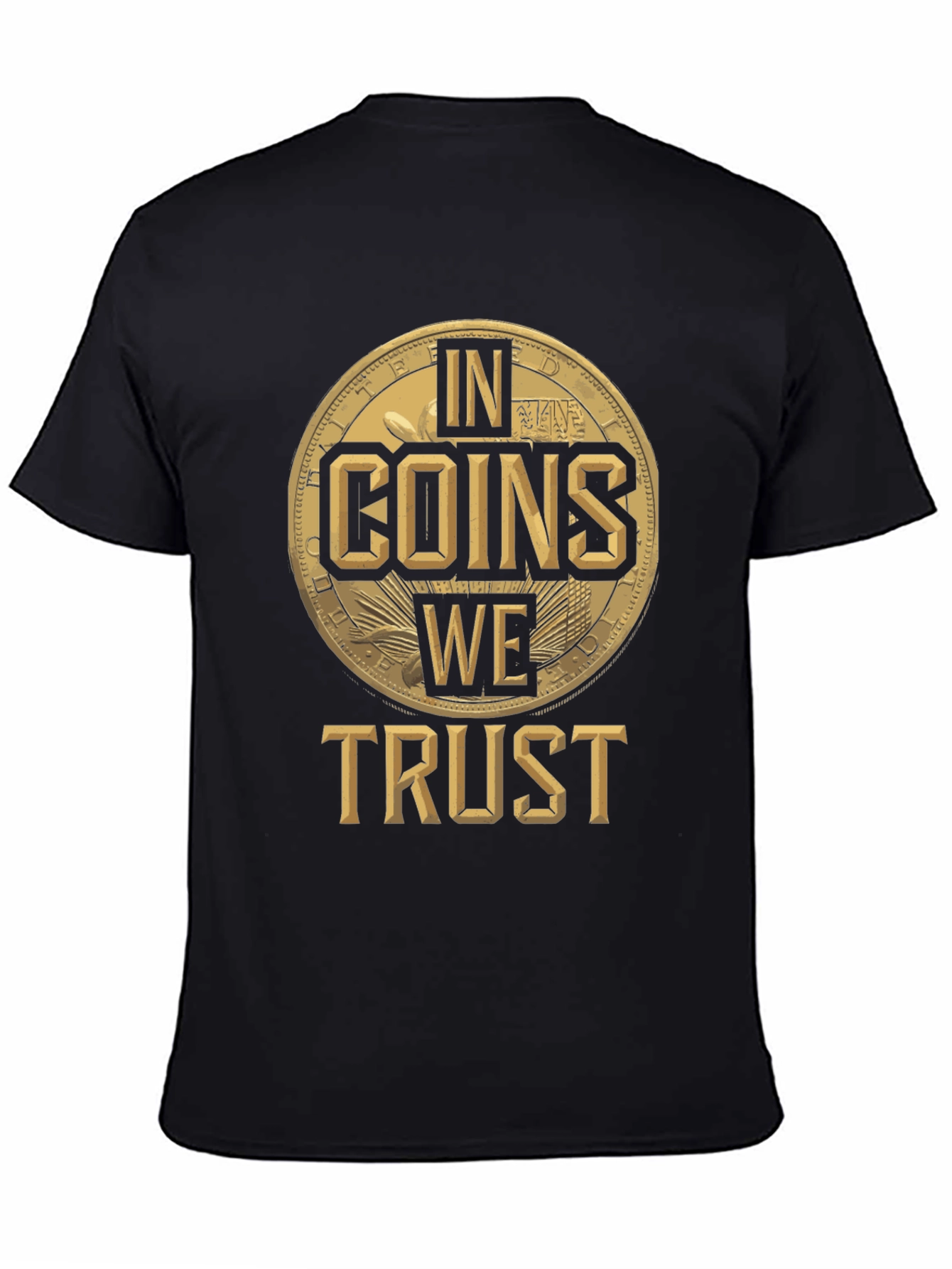 In Coins We Trust Black Graphic Tee