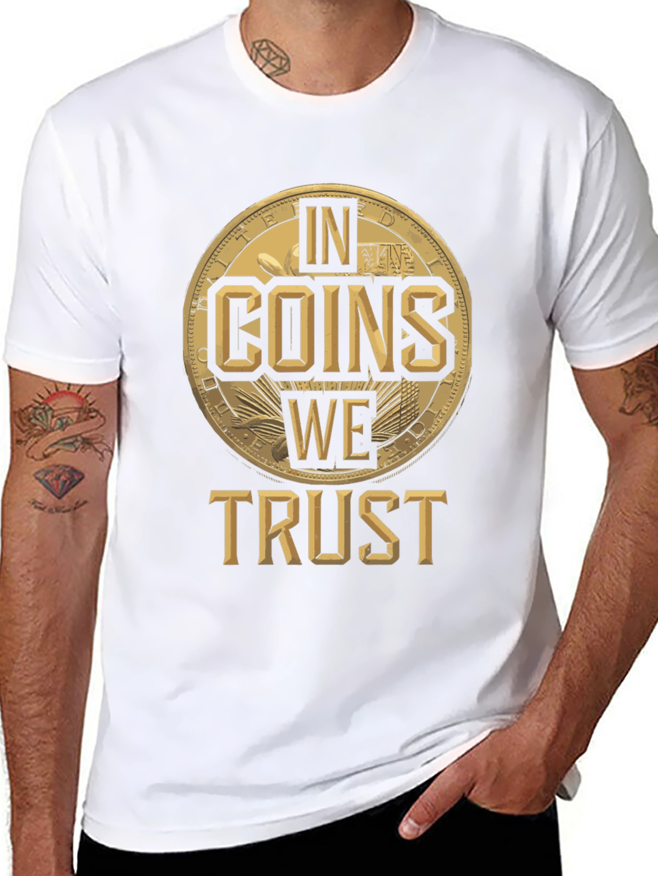 In Coins We Trust Black Graphic Tee