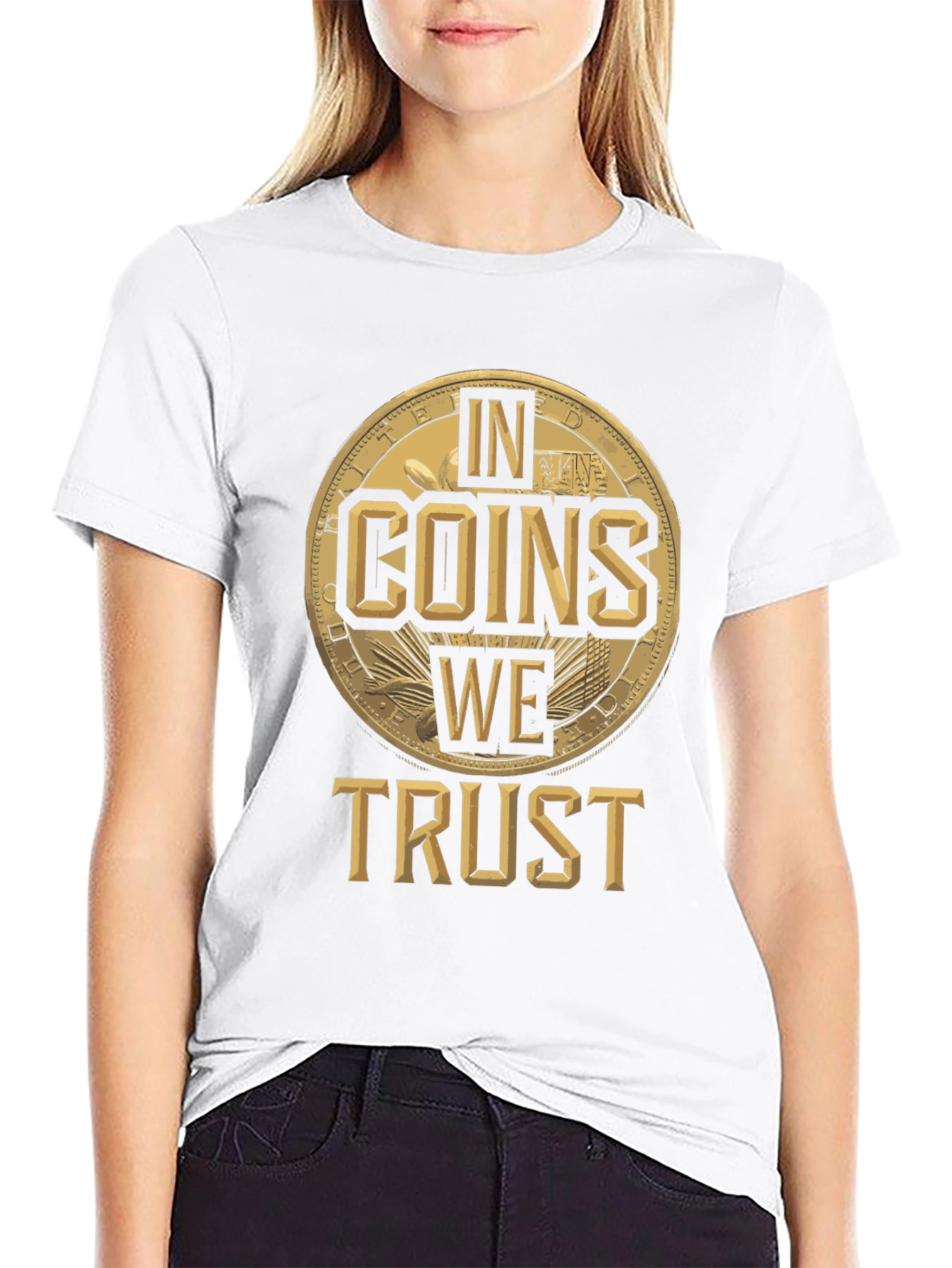 In Coins We Trust Black Graphic Tee
