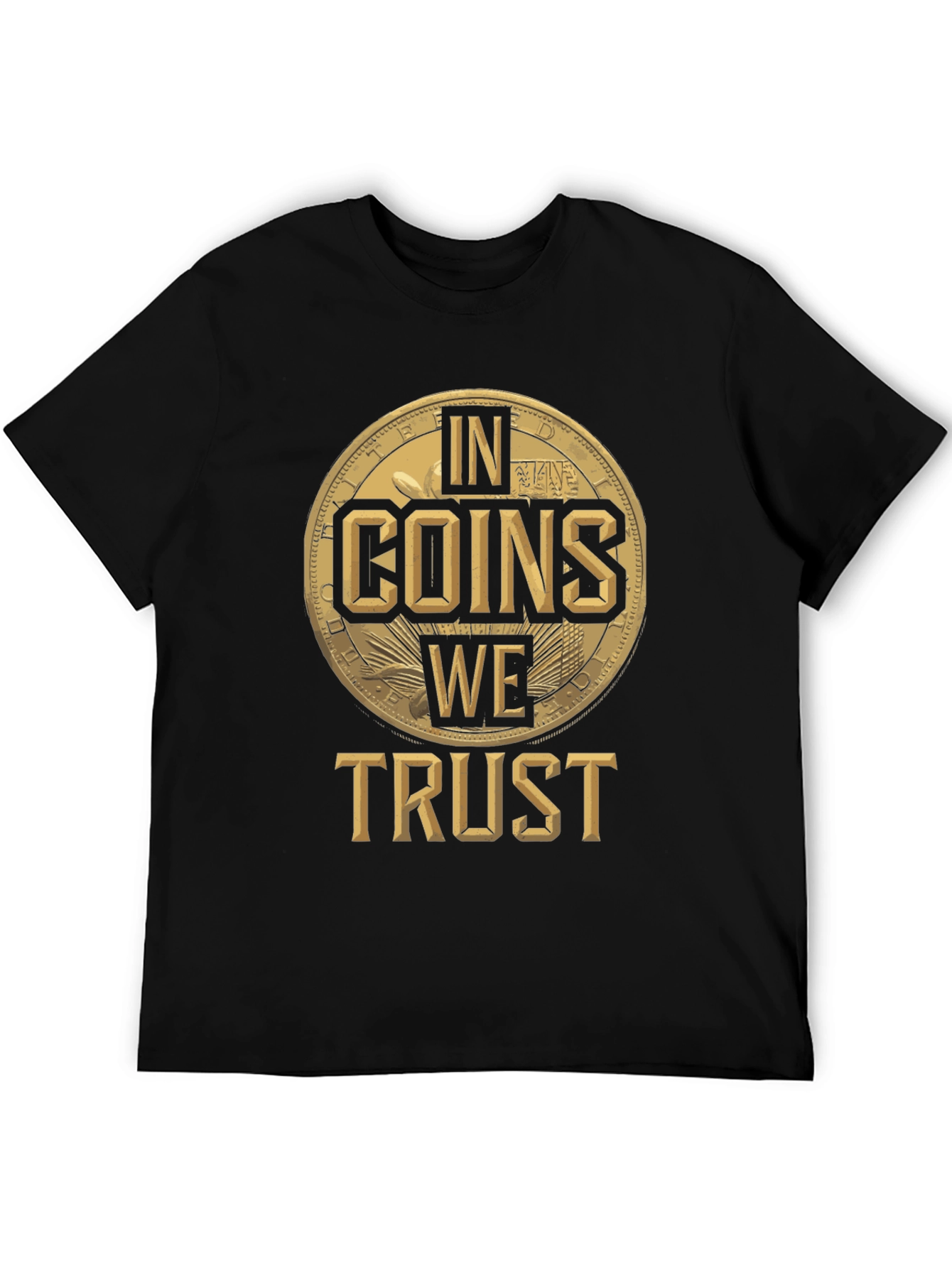 In Coins We Trust Black Graphic Tee