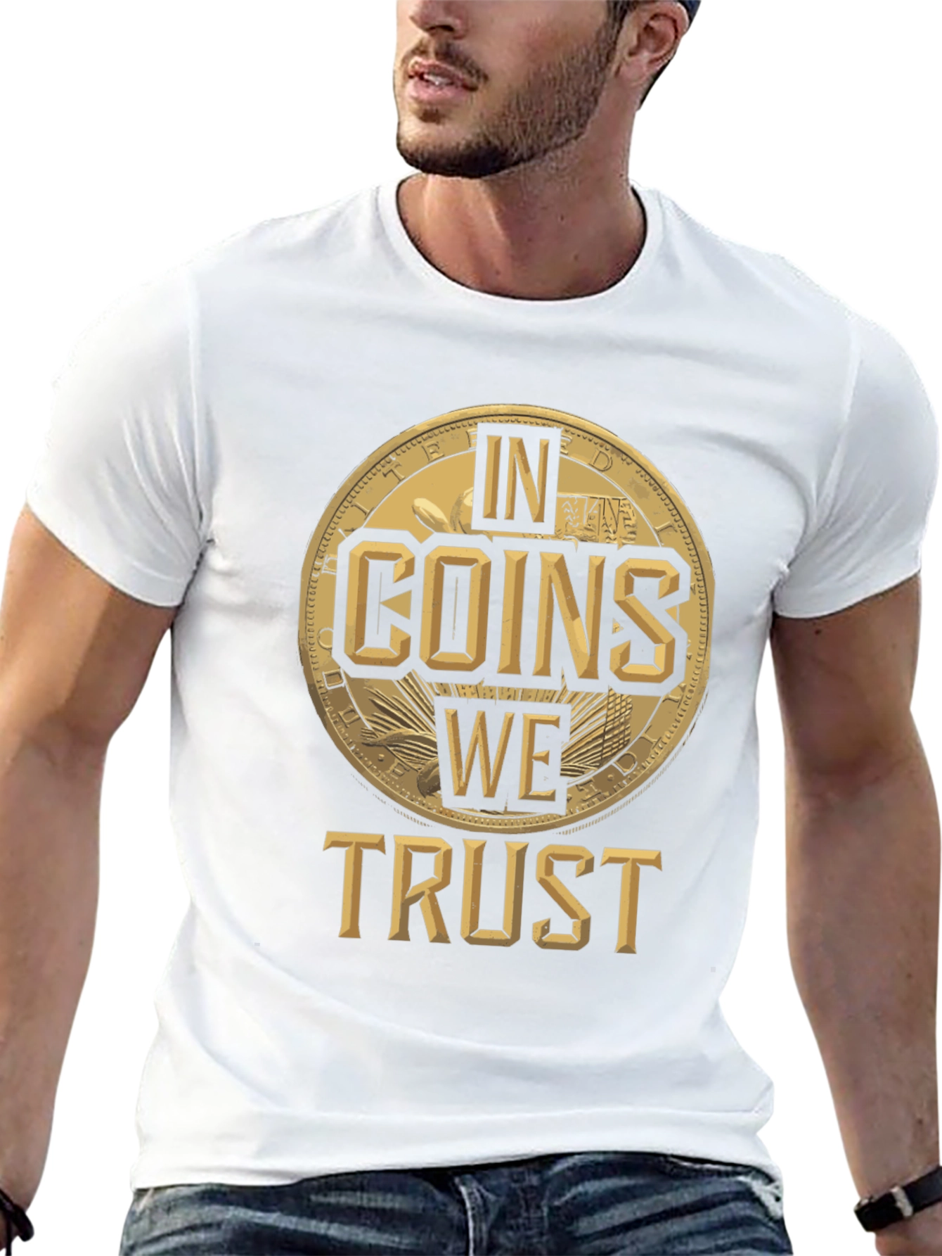 In Coins We Trust Black Graphic Tee