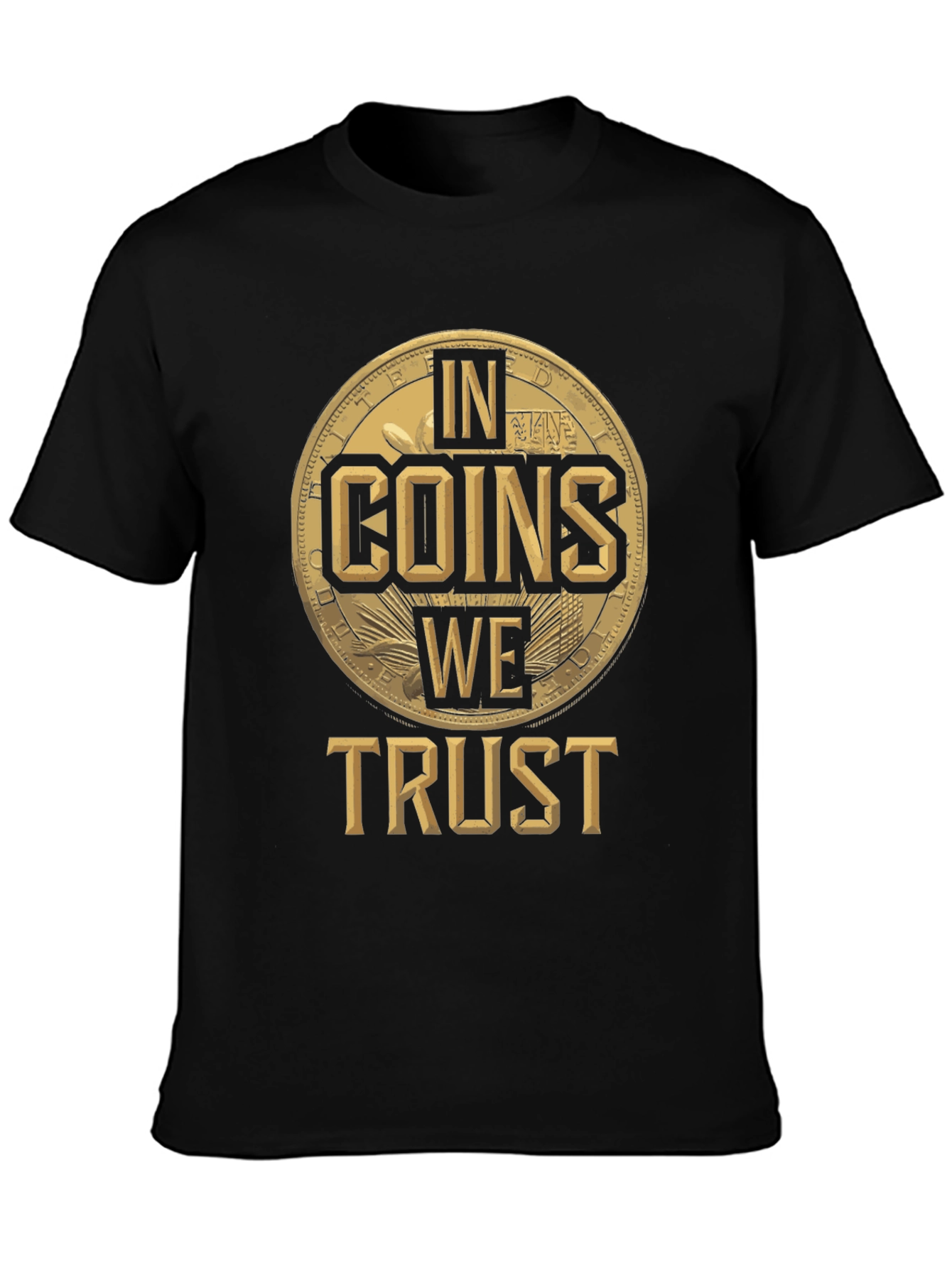 In Coins We Trust Black Graphic Tee