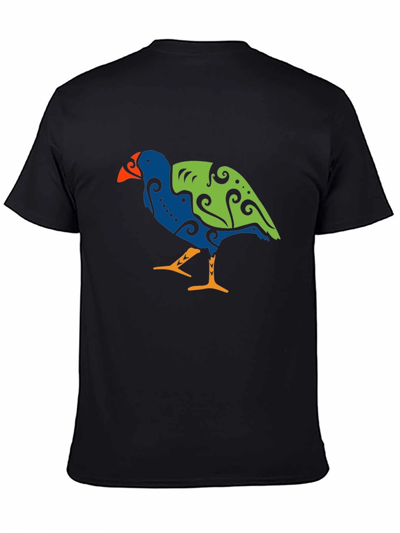 Stylized Bird Graphic Tee - Mens Black T-Shirt