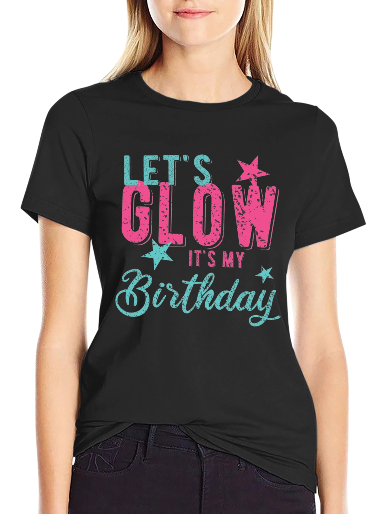 Lets Glow Birthday Graphic T-Shirt