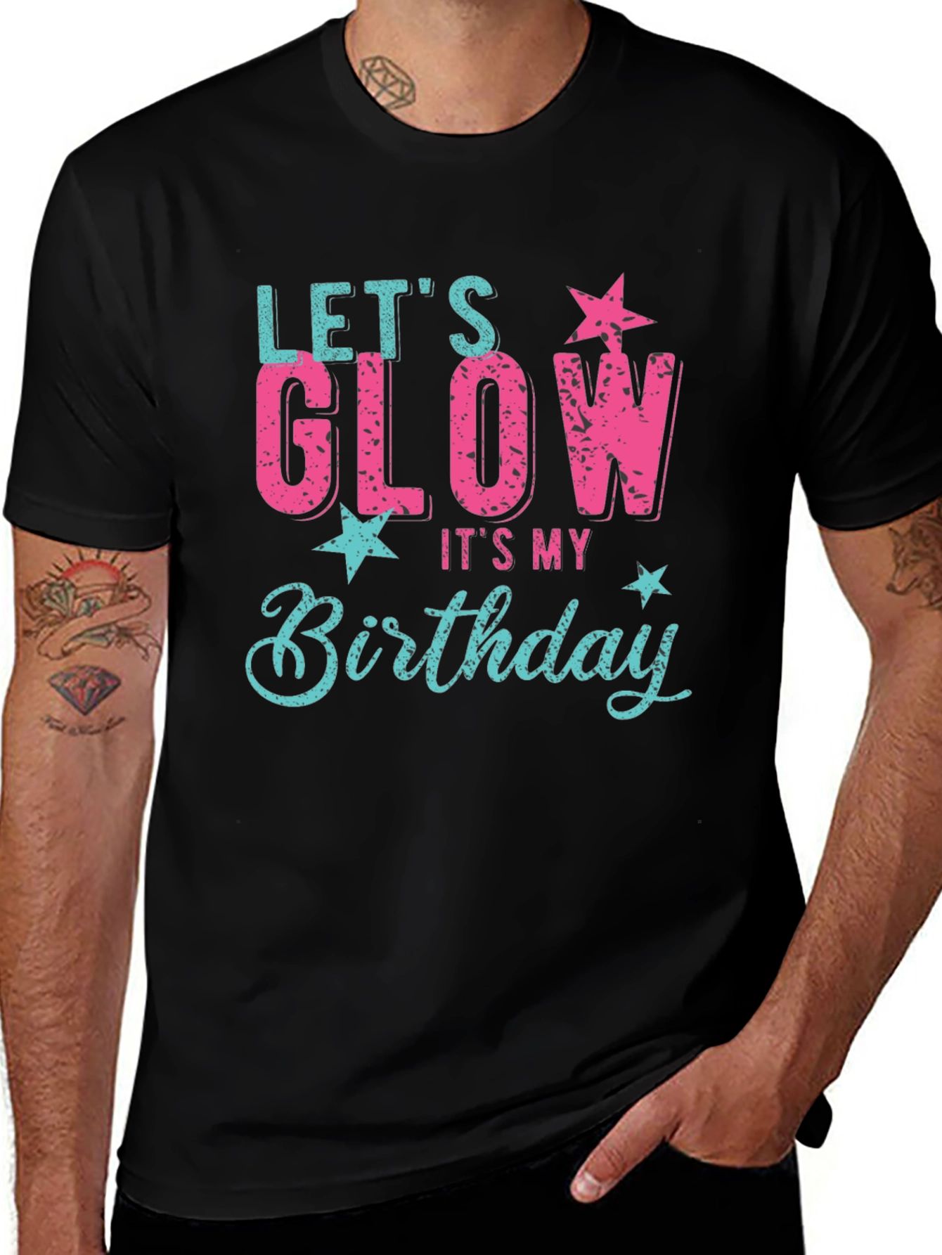 Lets Glow Birthday Graphic T-Shirt