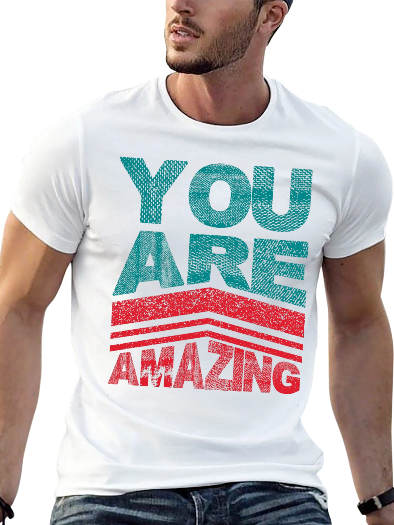 You Are Amazing Graphic Print Black T-Shirt