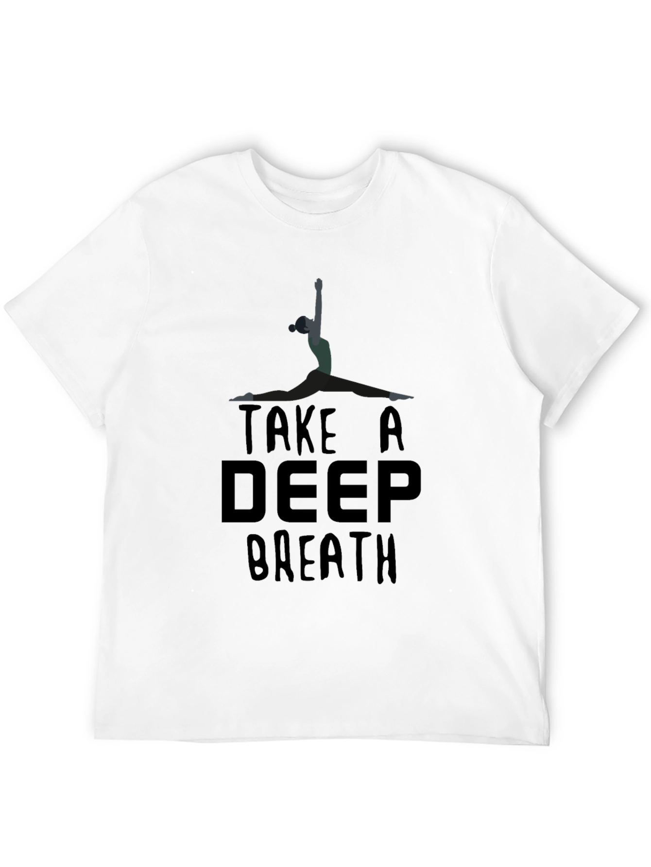 Take a Deep Breath Yoga Pose Black T-Shirt