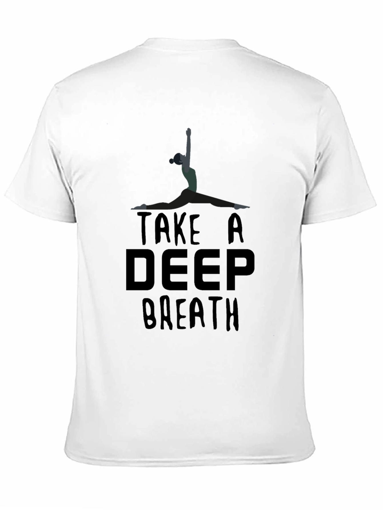 Take a Deep Breath Yoga Pose Black T-Shirt
