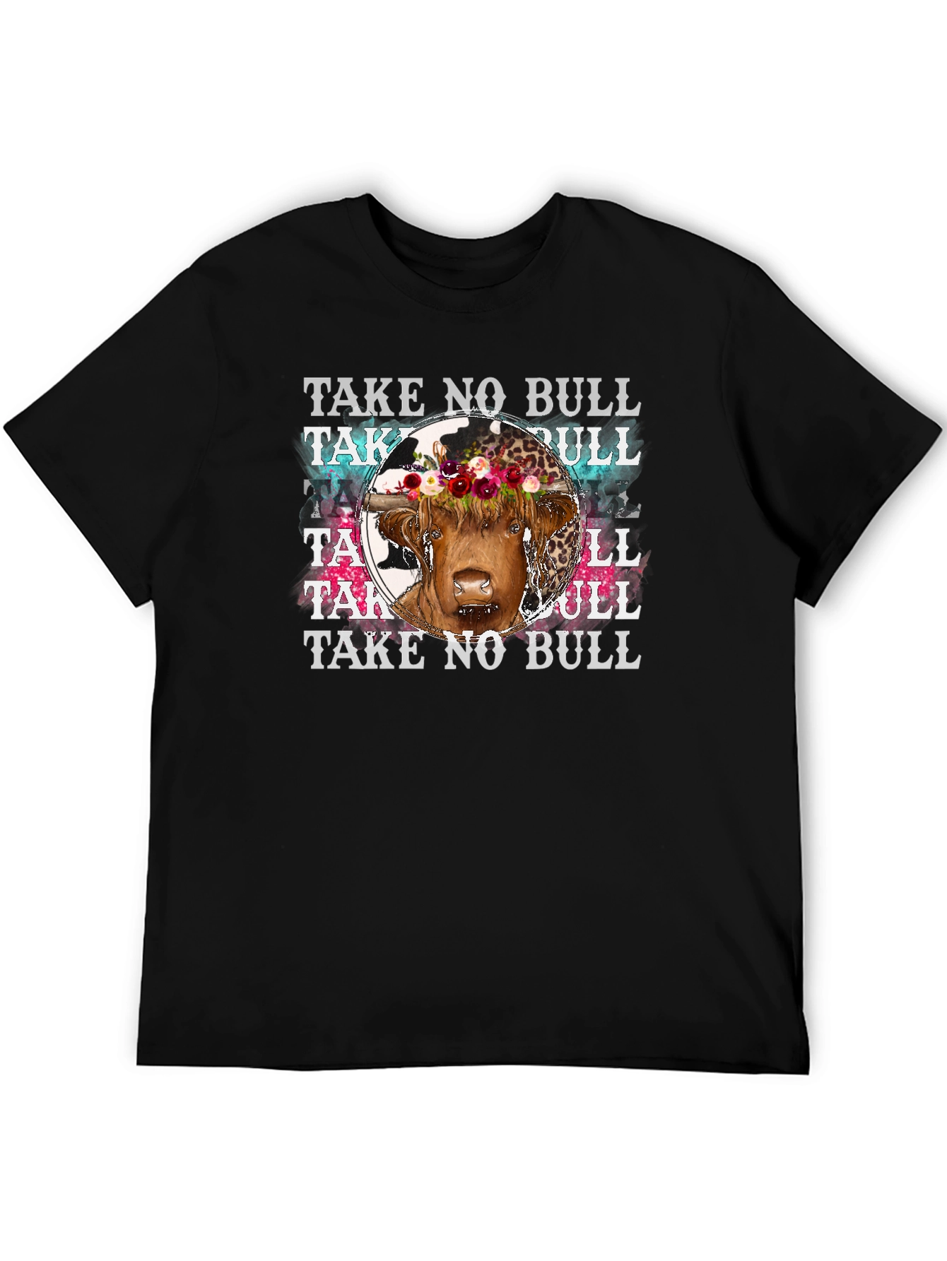 Take No Bull Floral Cow Graphic Tee
