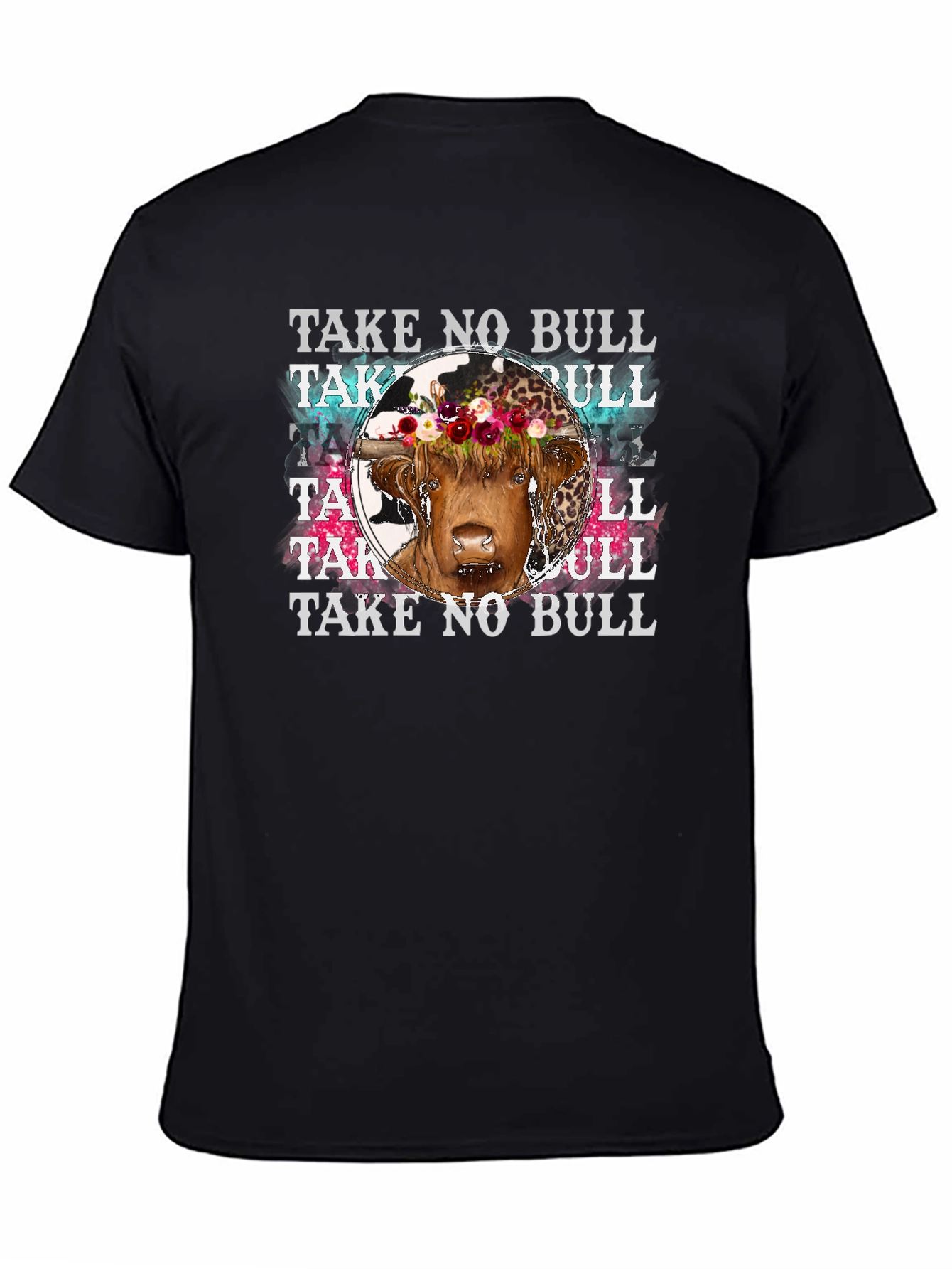 Take No Bull Floral Cow Graphic Tee