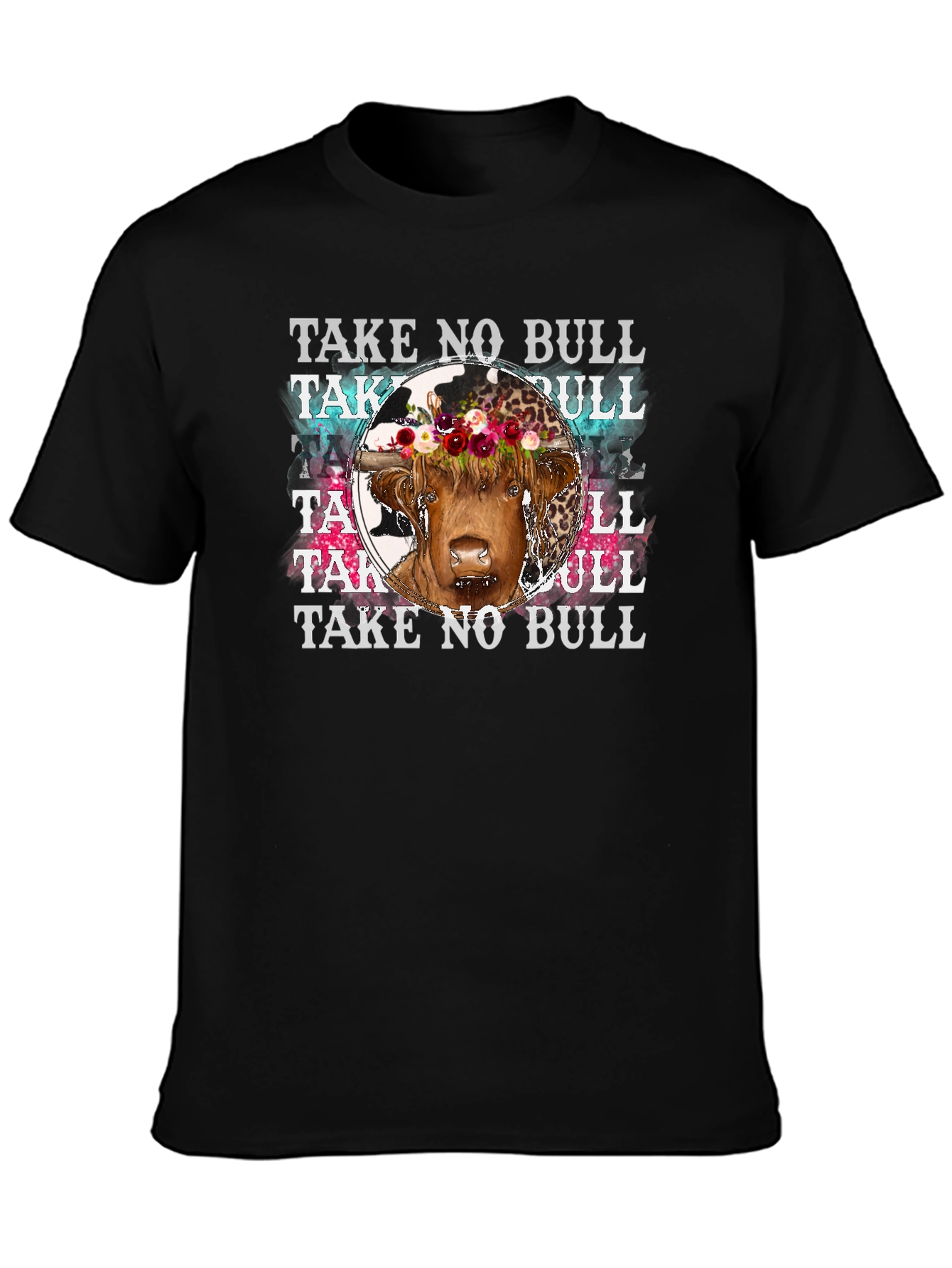 Take No Bull Floral Cow Graphic Tee