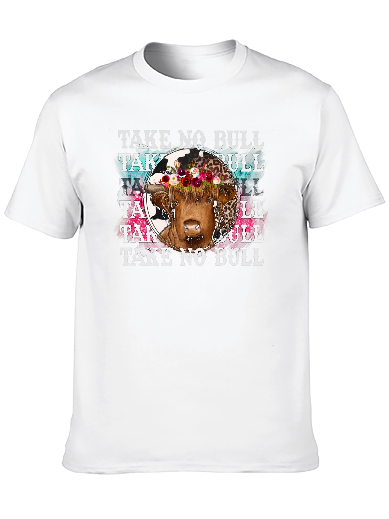 Take No Bull Floral Cow Graphic Tee