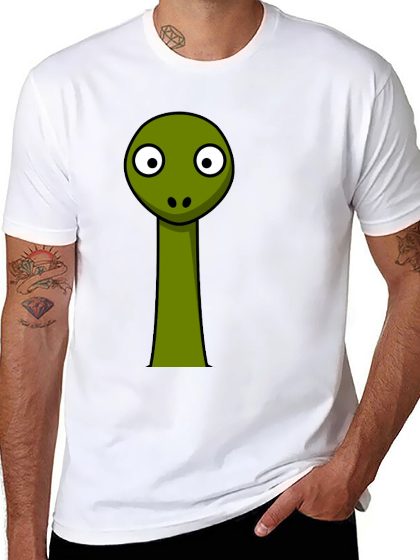 Funny Snake Graphic Tee - Black Cotton T-Shirt