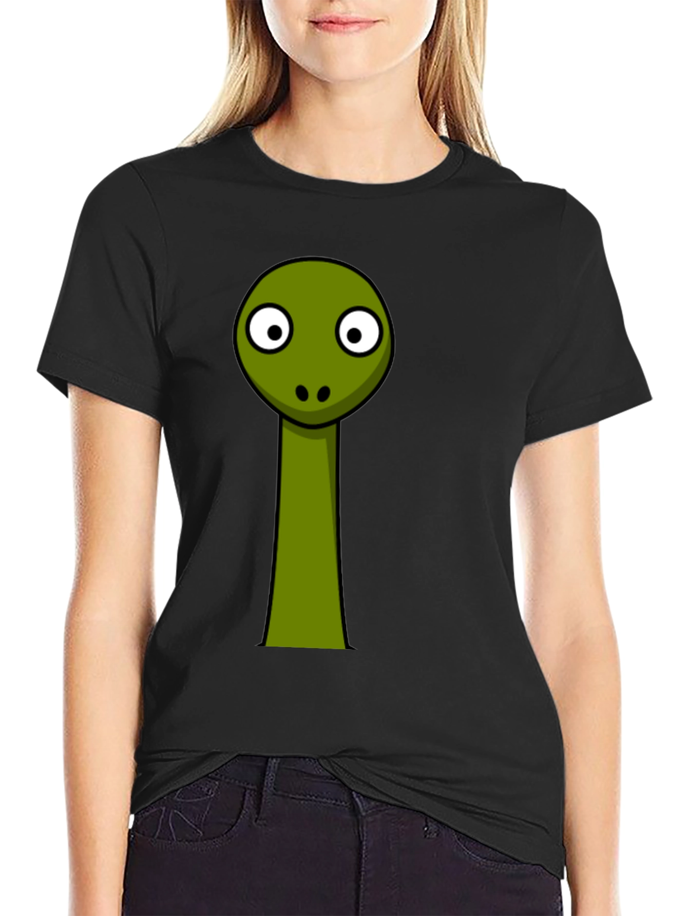Funny Snake Graphic Tee - Black Cotton T-Shirt