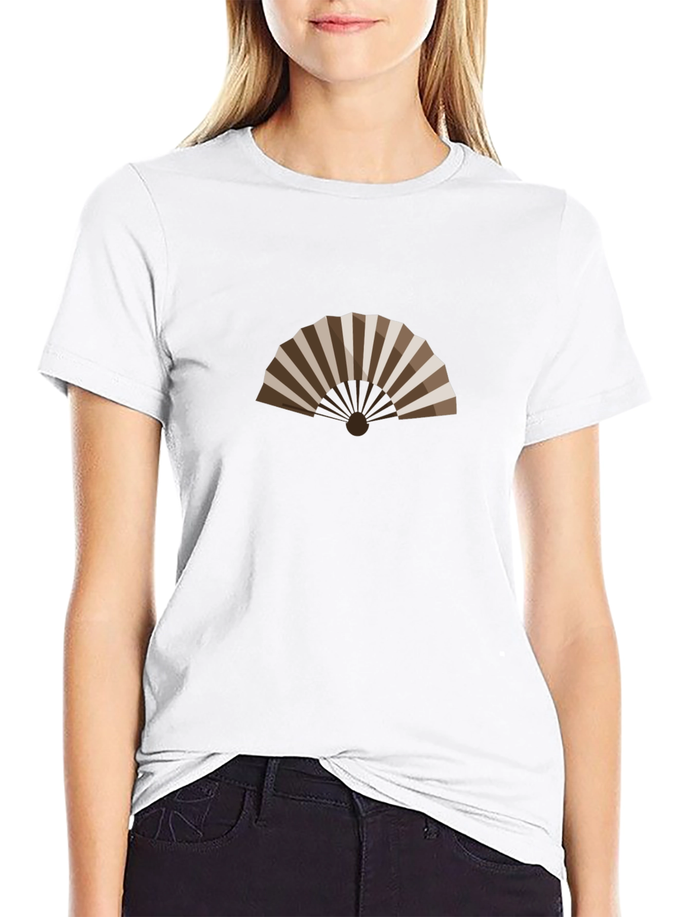 Elegant Fan Graphic Tee - Stylish Comfort
