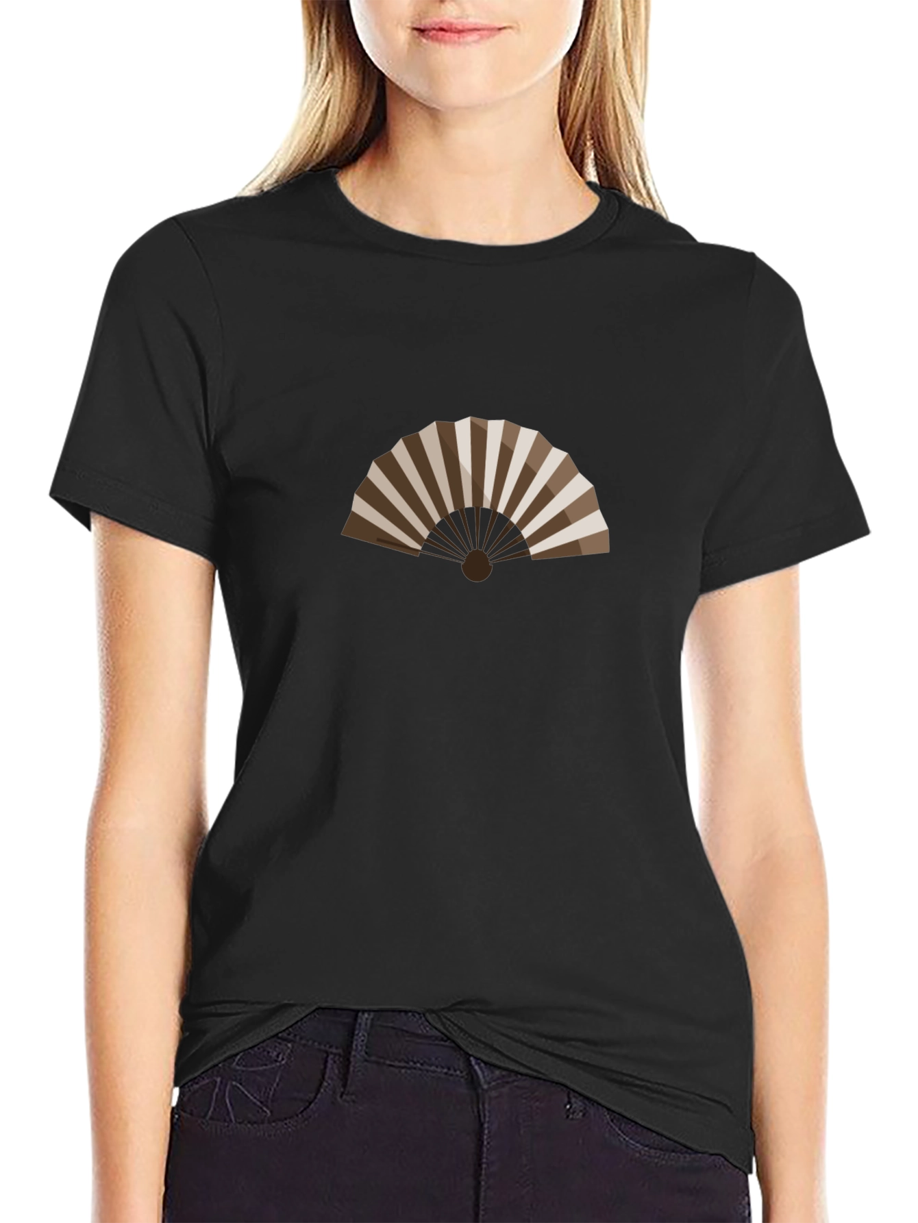 Elegant Fan Graphic Tee - Stylish Comfort