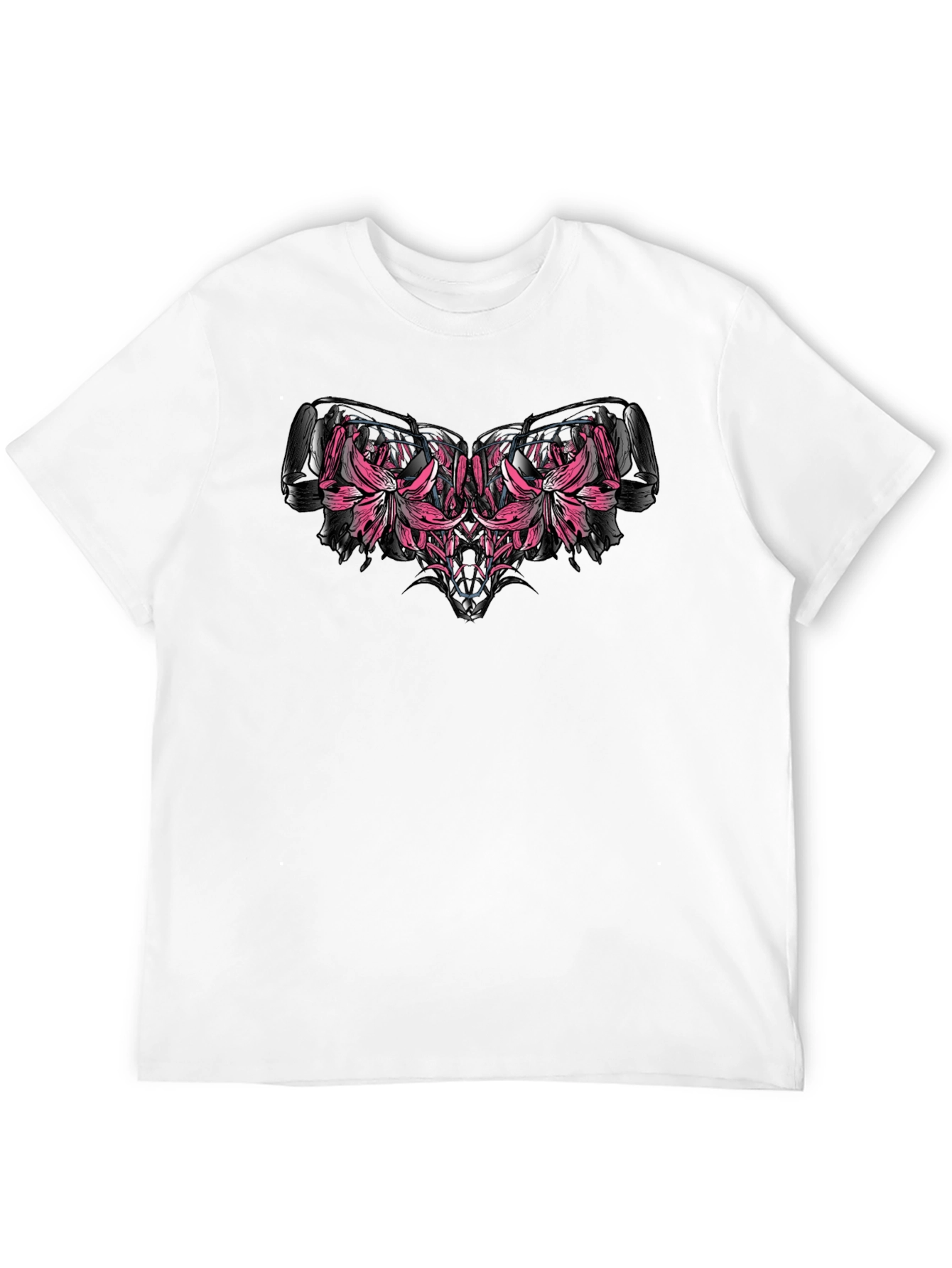 Floral Engine Black T-Shirt