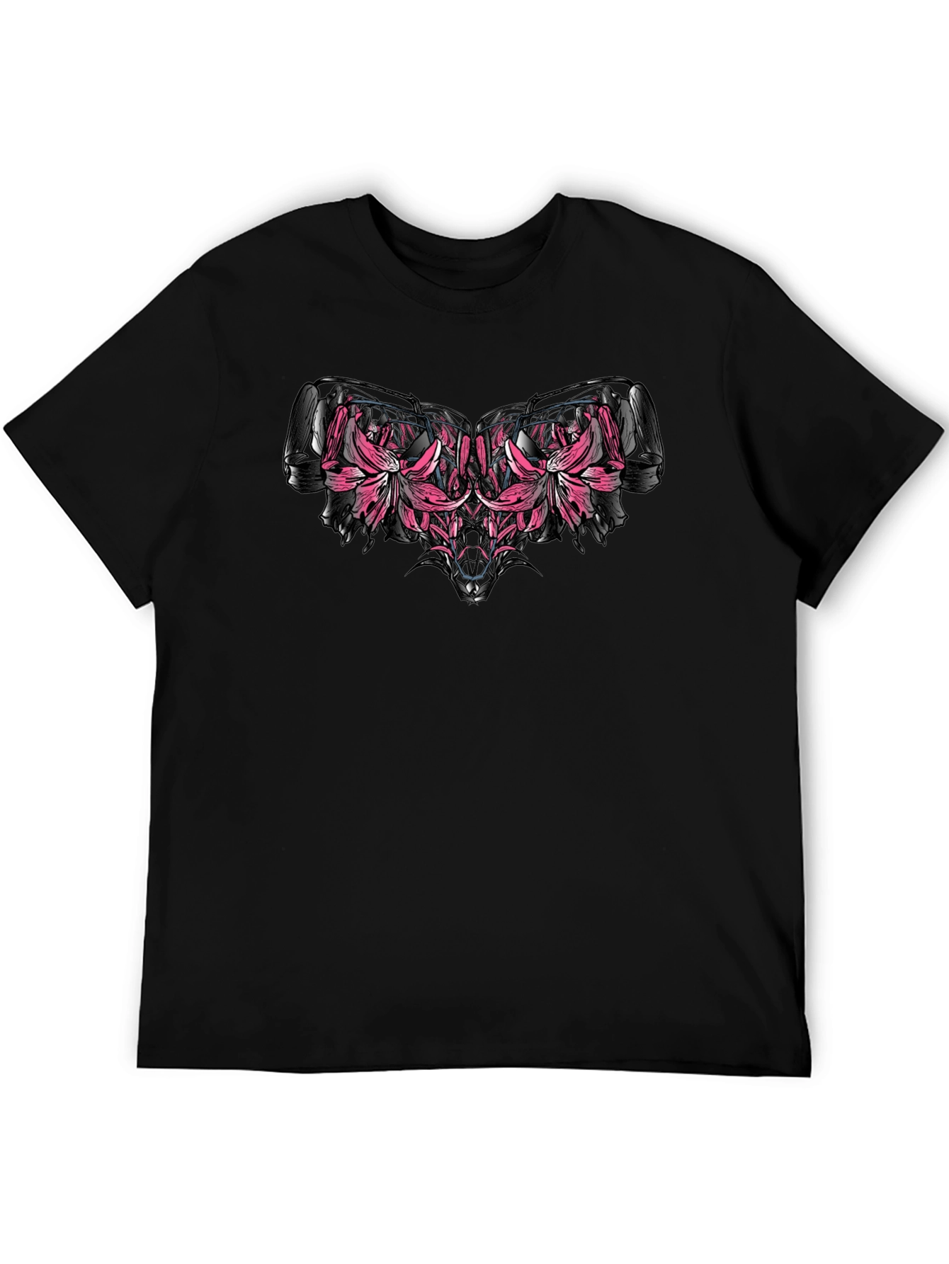 Floral Engine Black T-Shirt