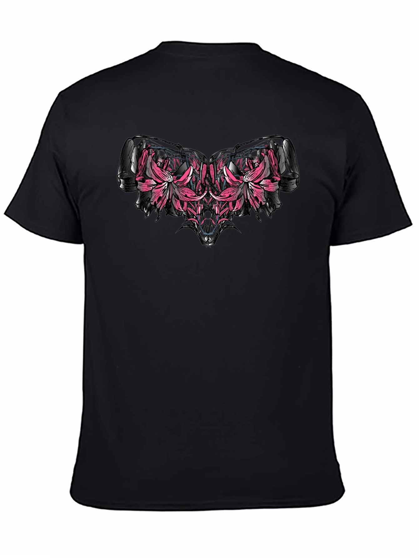 Floral Engine Black T-Shirt