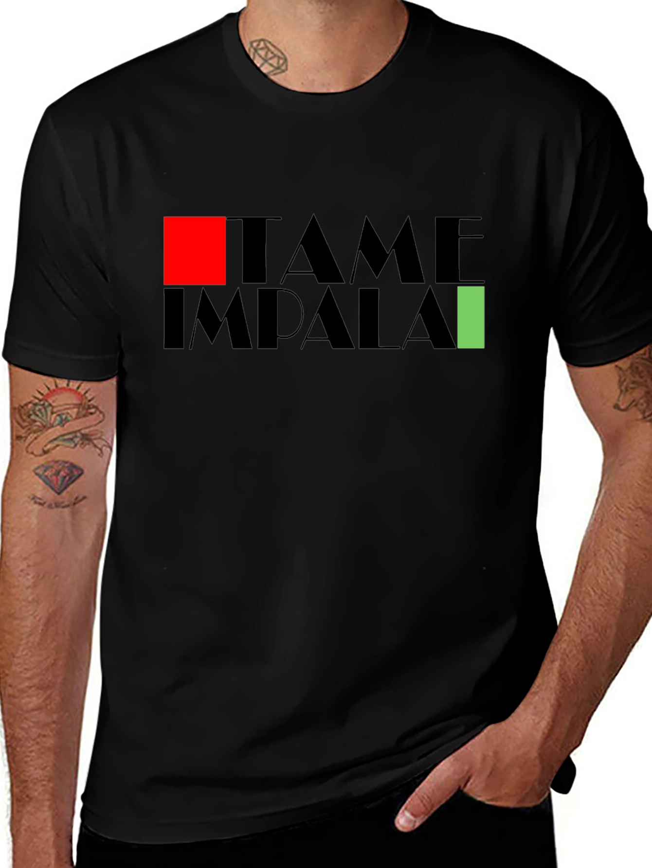 Tame Impala Band Graphic Print Black T-Shirt