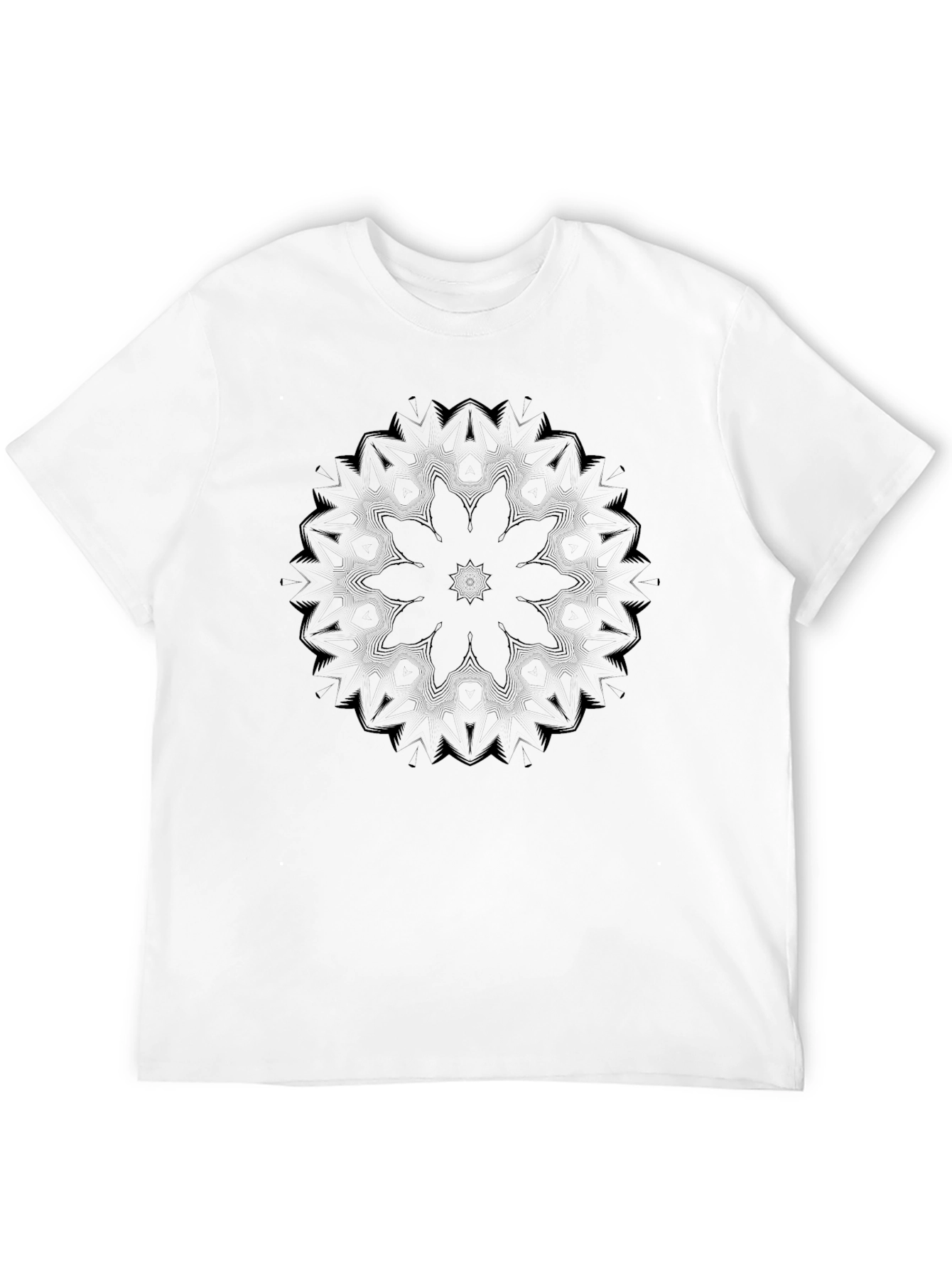 Black Mandala Graphic Tee - Mens Casual Shirt