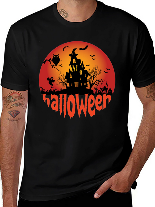 Halloween Graphic Tee - Spooky Design Black T-Shirt