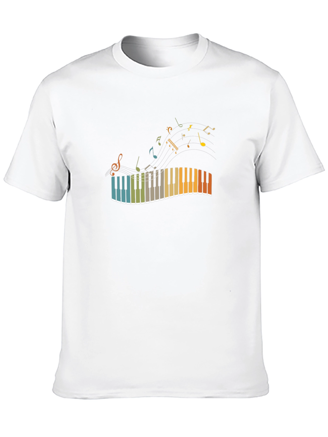 Musical Piano Keys Graphic Tee - Stylish Black T-Shirt