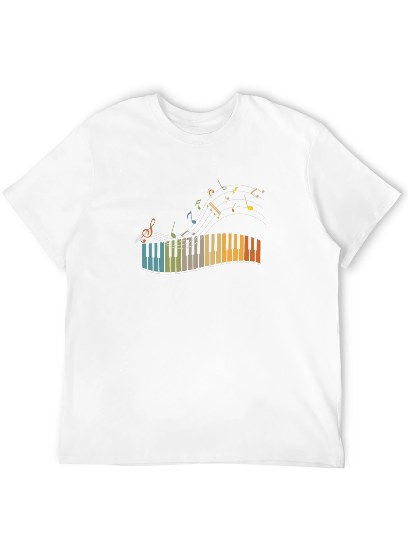 Musical Piano Keys Graphic Tee - Stylish Black T-Shirt