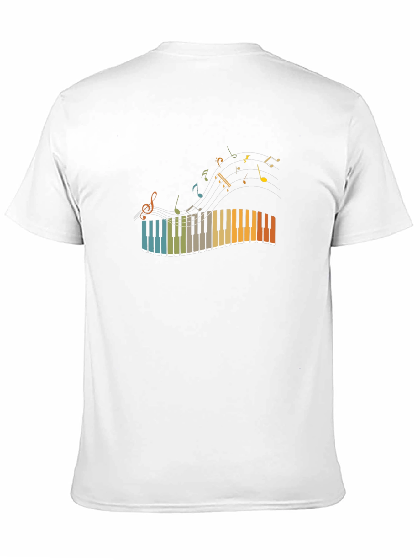 Musical Piano Keys Graphic Tee - Stylish Black T-Shirt