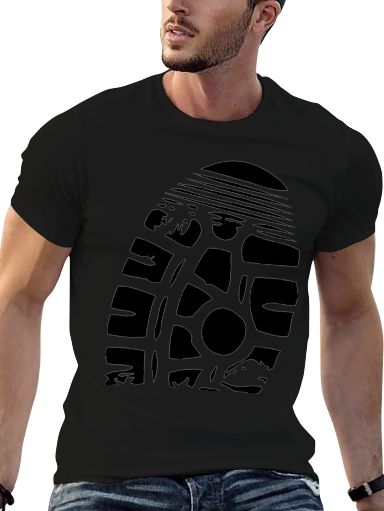 Graphic Print Tee - Tire Track Design