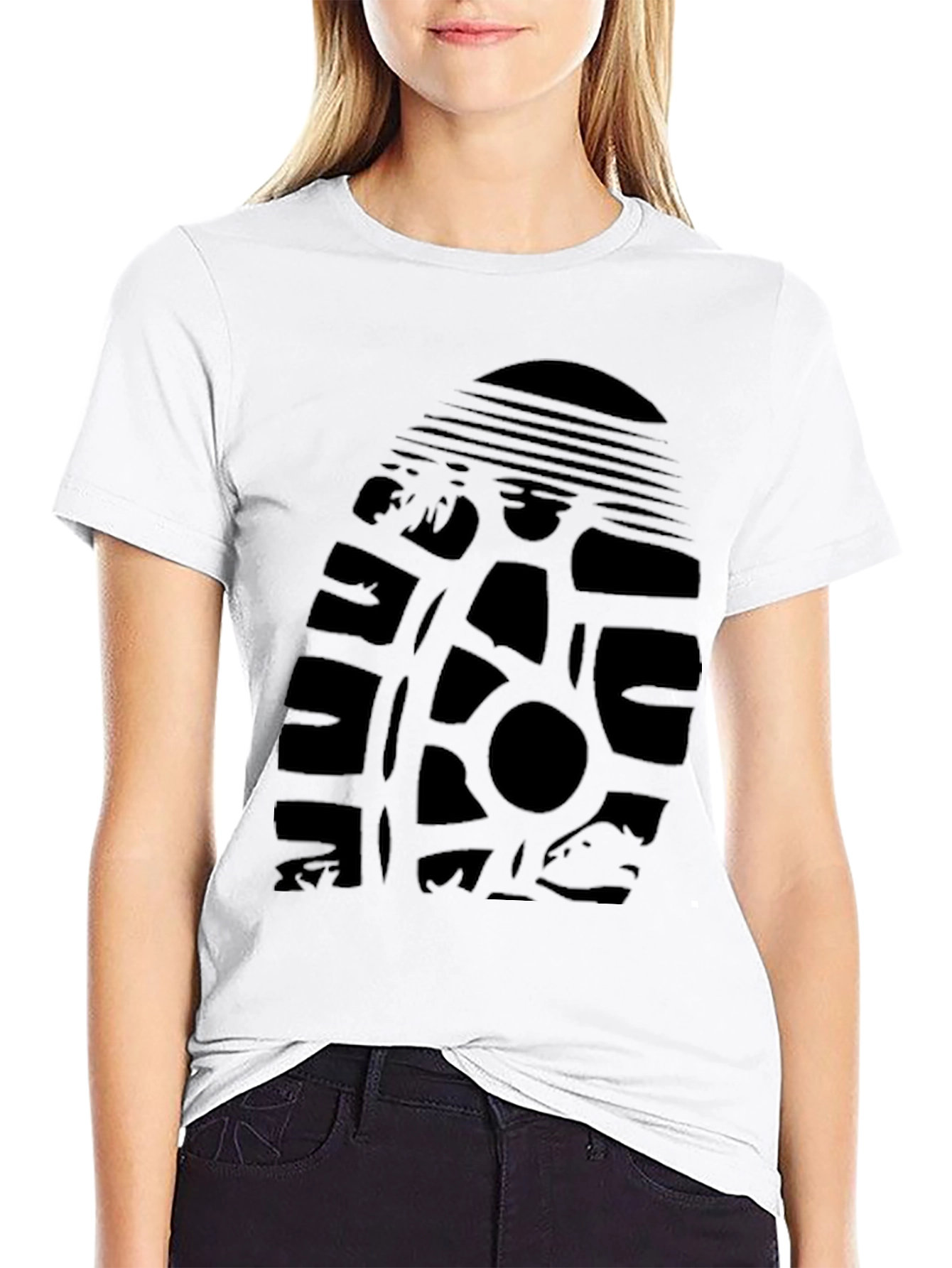 Graphic Print Tee - Tire Track Design