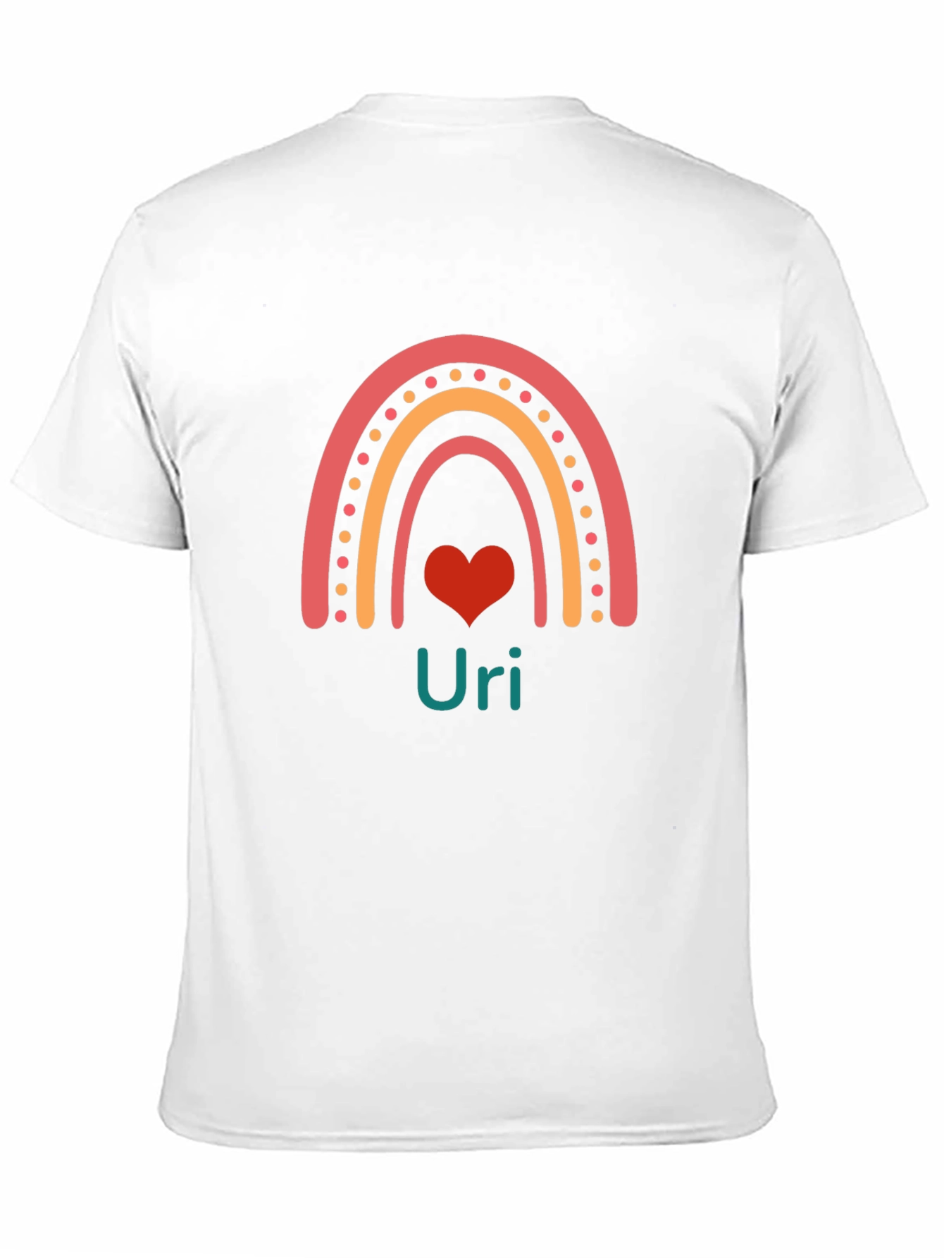 Rainbow Uri Heart Graphic T-Shirt